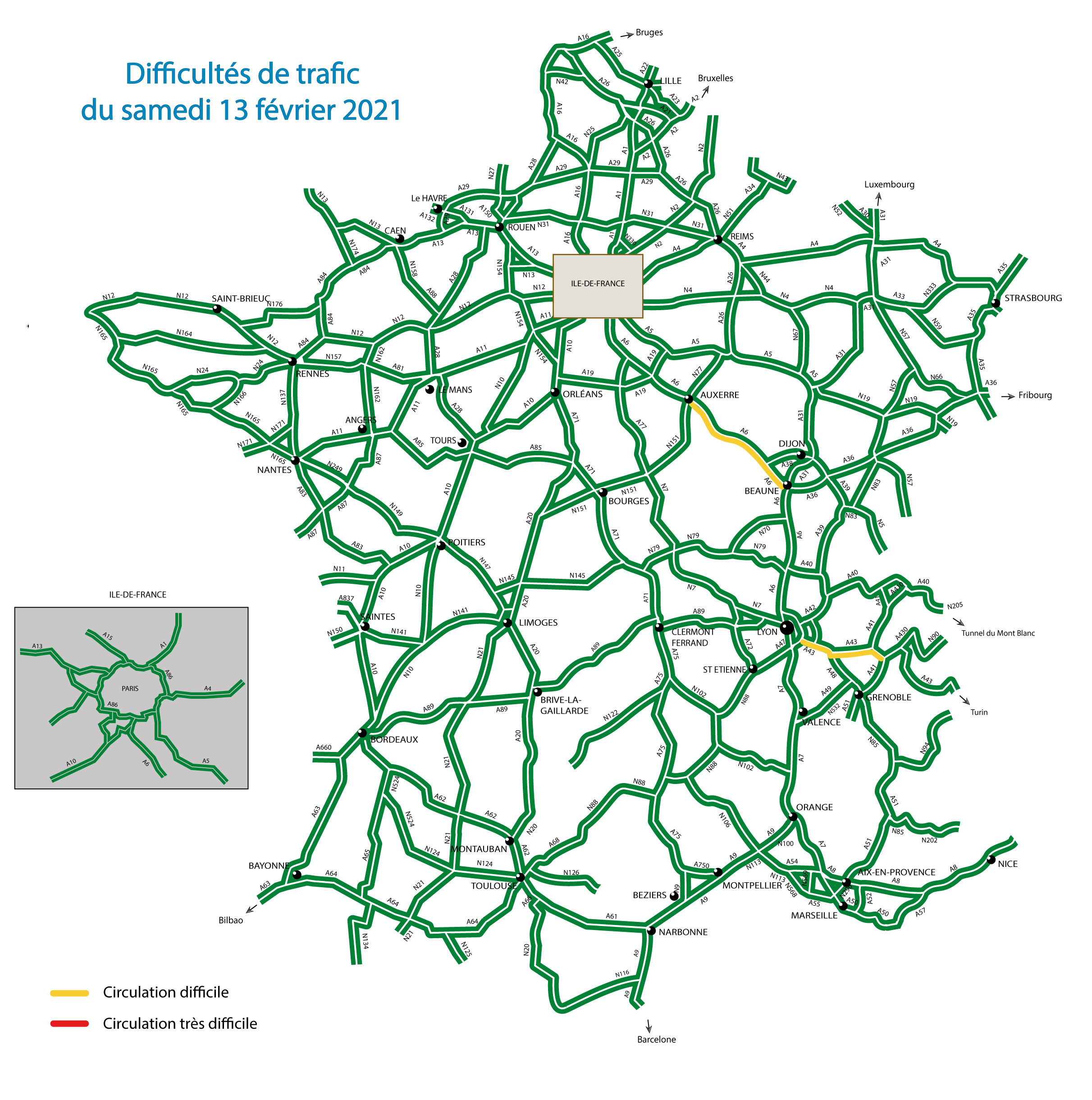 Carte prévisions samedi