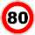 80 km/h - 50 mph